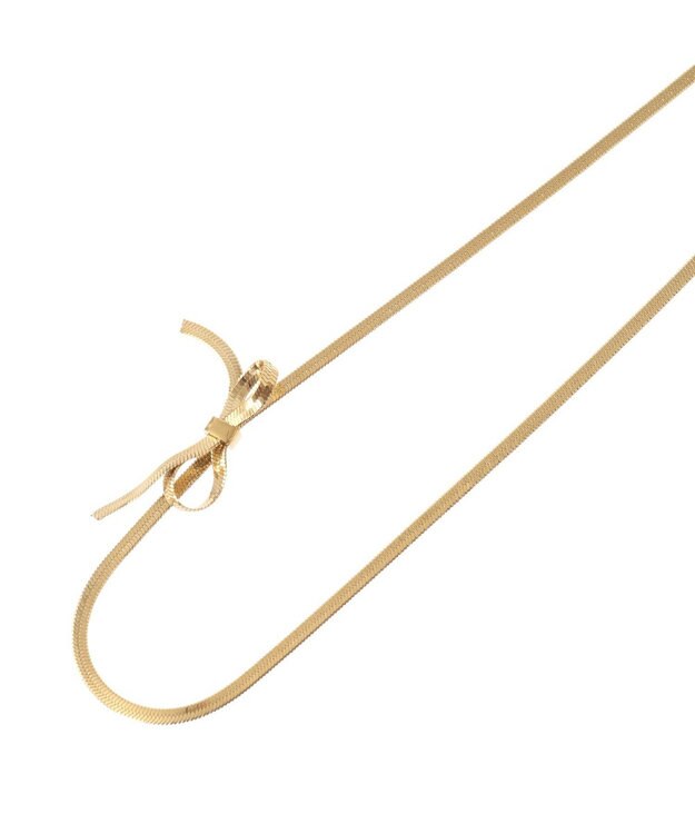 AMERICAN HOLIC ステンレス　アシメトリーリボンネックレス Gold