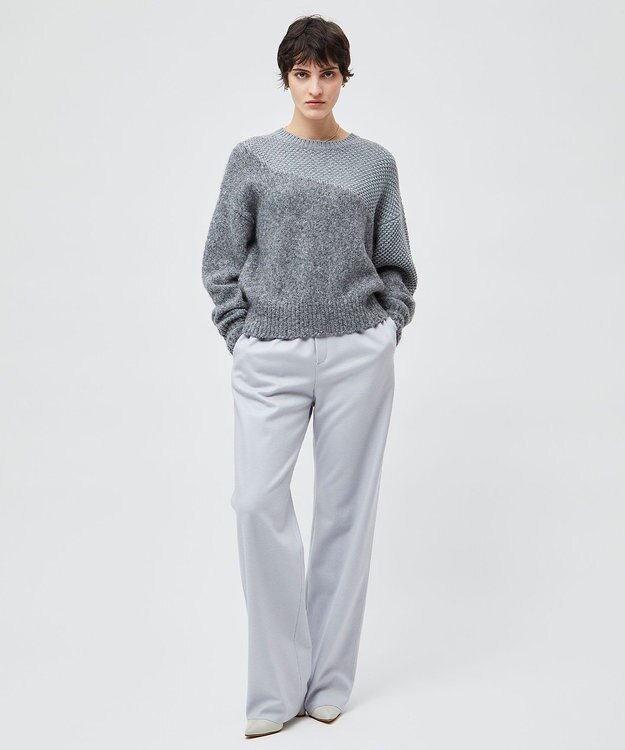 BEIGE， GLAIEULS / アルパカ混インターシャニット Md Gray