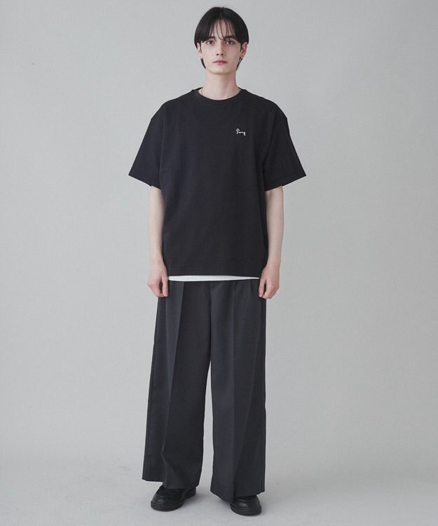 WEGO 【ユニセックス着用ITEM】ワイドストレートスラックス ダークグレー