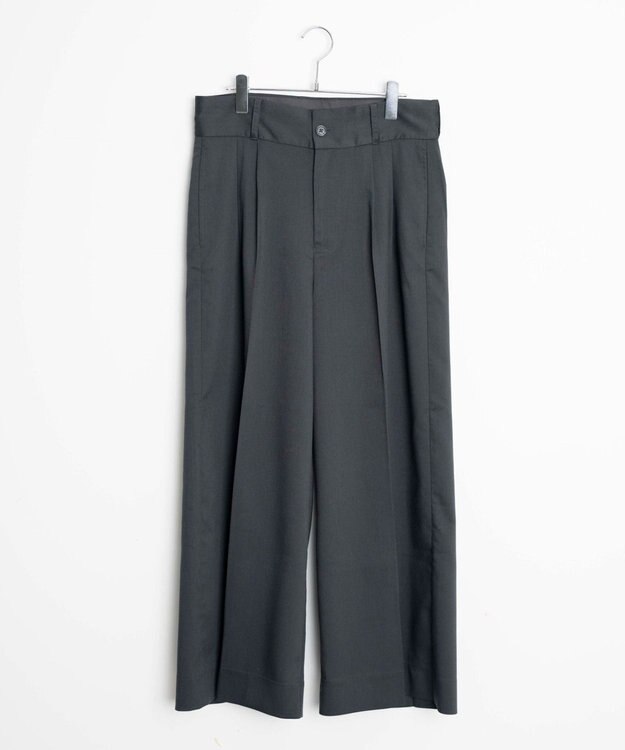 WEGO 【ユニセックス着用ITEM】ワイドストレートスラックス ダークグレー