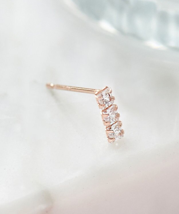 Phoebe 【K10】ストーンバーピアス(片耳)　ローズゴールド ローズゴールド