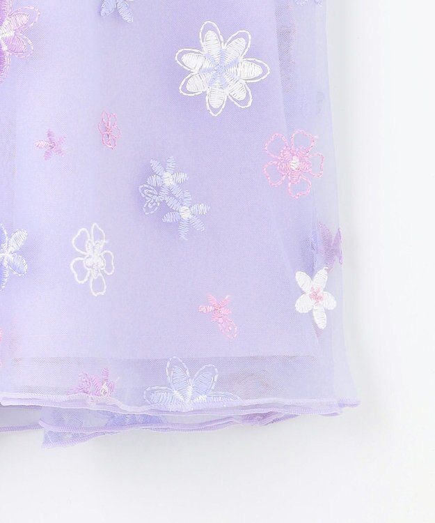 ANY KIDS 刺繍チュールワンピース ラベンダー