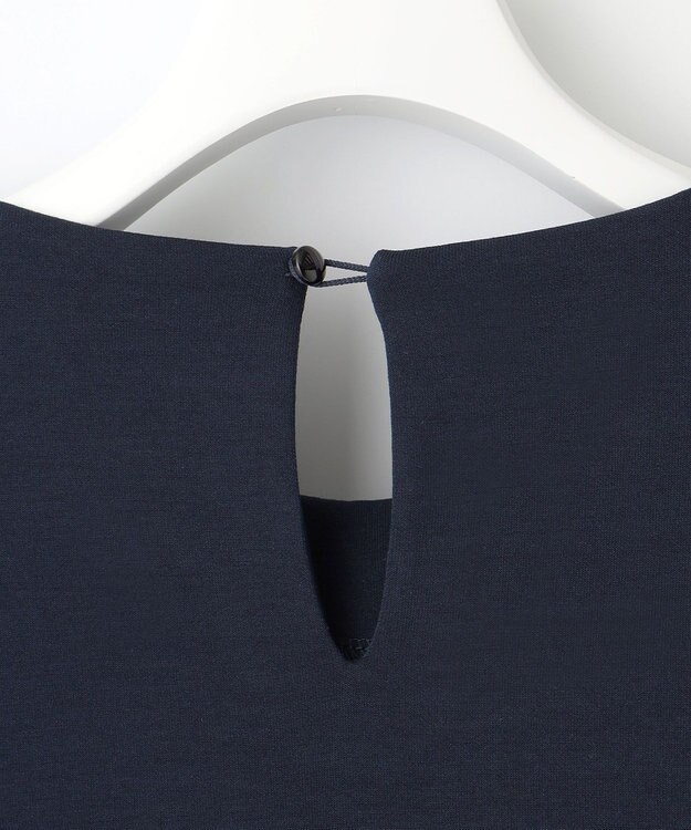 Feroux 【洗える】リボンスリーブダンボール ワンピース ネイビー系