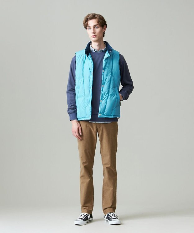 J.PRESS MEN ナイロンワッシャータフタ ダウンベスト スカイブルー系