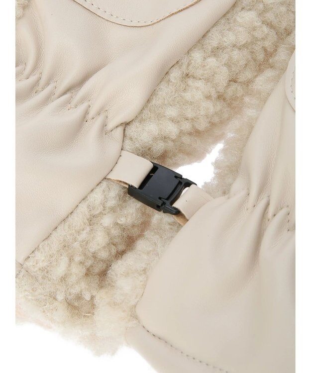 Green Parks ボアミトン手袋 Ivory