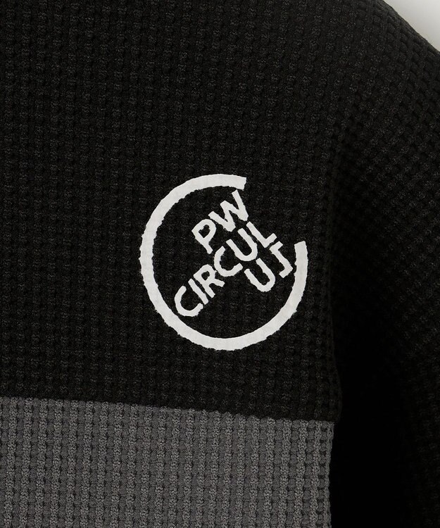 PW CIRCULUS 今が旬トップス！【ドライな肌触り / UV遮蔽率98.9% UVカット / ストレッチ】【MEN】ワッフルハーフジップトップス  ゴルフ グレー系