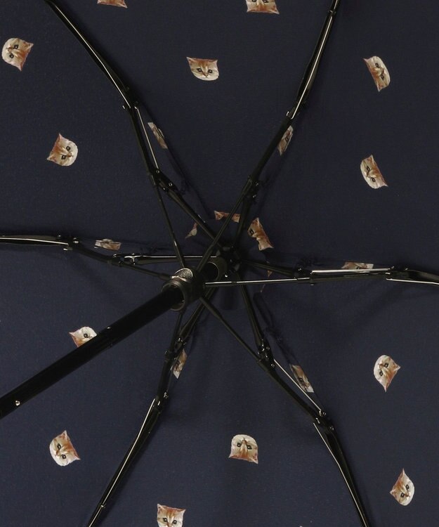 MOONBAT 【UVカット/コンパクト】ポール & ジョー (PAUL & JOE ACCESSOIRES) 折りたたみ雨傘 ドットヌネット ネイビーブルー