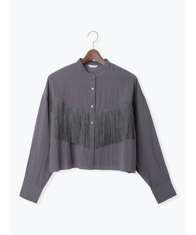 Te chichi フリンジショートシャツ《2025Autumn catalog vol.2 item》 グレー