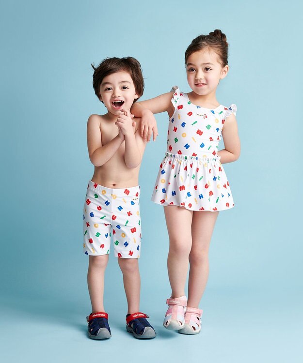 MIKI HOUSE HOT BISCUITS 【ミキハウス】【80-130cm】5分丈水着 マルチカラー