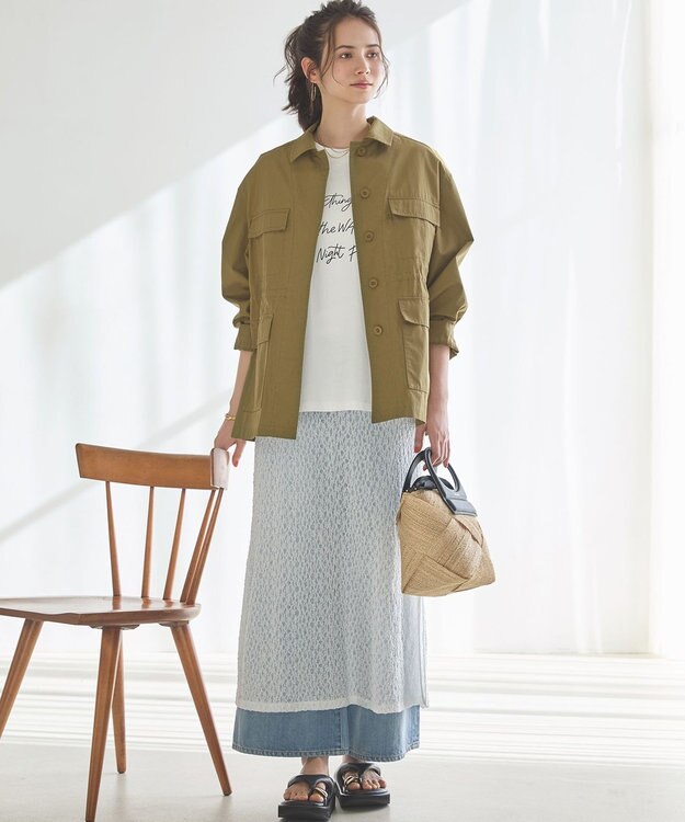 23区 L 【SLOW/一部店舗限定】ワイドシルエット デニム パンツ スカイブルー系