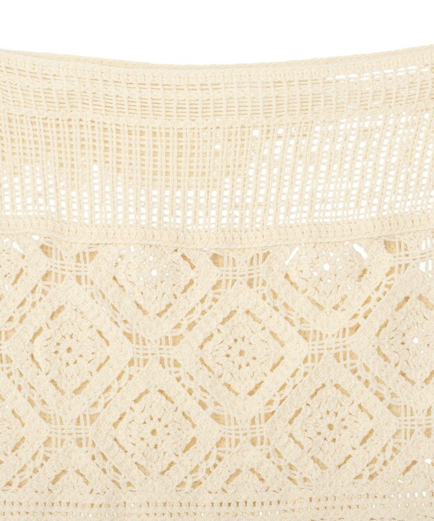 AMERICAN HOLIC クロシェニット巻きスカート Ivory