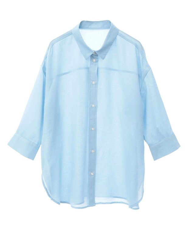 AMERICAN HOLIC シアーボイルレギュラー7分袖シャツ Light Blue
