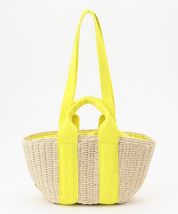 LA BAGAGERIE 【maison vert】 【ペーパー素材・多収納】ダブルハンドルかごバッグ イエロー