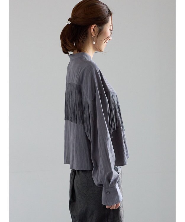 Te chichi フリンジショートシャツ《2025Autumn catalog vol.2 item》 グレー