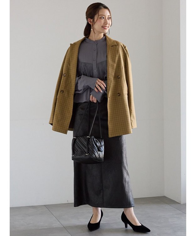 Te chichi フリンジショートシャツ《2025Autumn catalog vol.2 item》 グレー