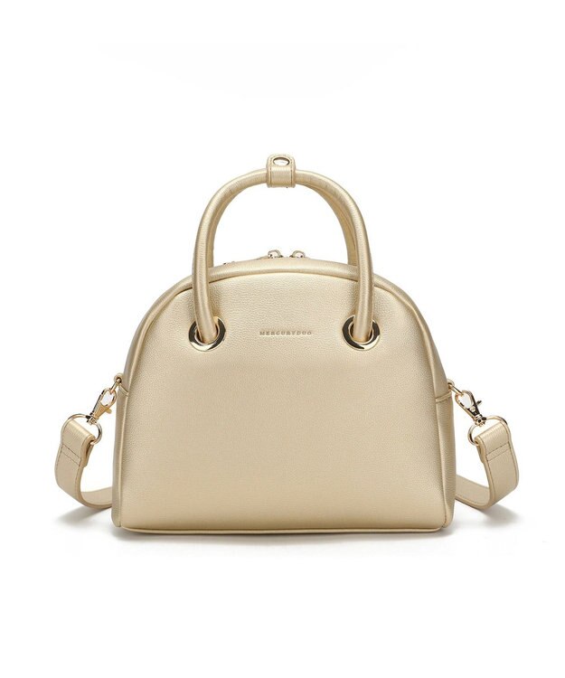 style code 【MERCURYDUO/マーキュリーデュオ】メタルアイレット　ミニボストン ゴールド