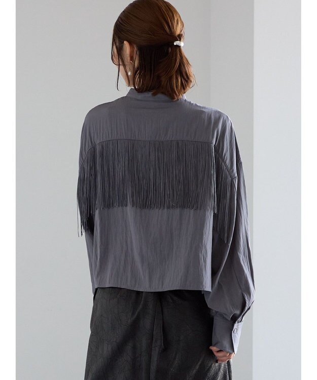 Te chichi フリンジショートシャツ《2025Autumn catalog vol.2 item》 グレー