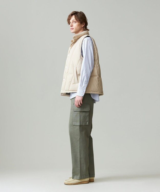 J.PRESS MEN ナイロンワッシャータフタ ダウンベスト ベージュ系