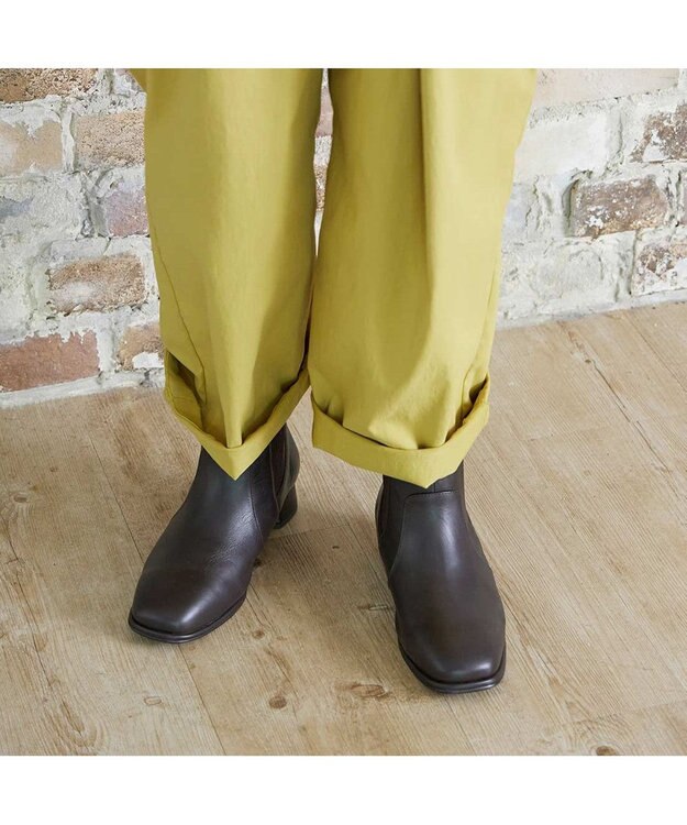 ing <ing>【WEB限定】【サスティナブルシリーズ】サイドゴアショートブーツ ダークブラウン