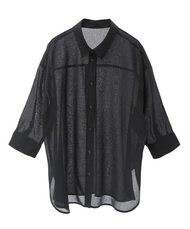 AMERICAN HOLIC シアーボイルレギュラー7分袖シャツ Black