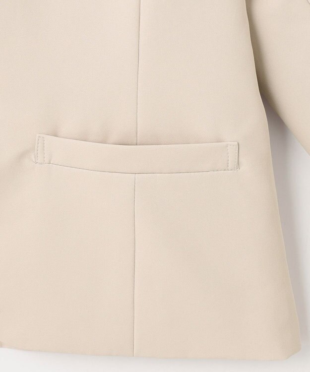 ANY 【WEB限定】ダブルクロスストレッチ Ｖネックノーカラージャケット ベージュ