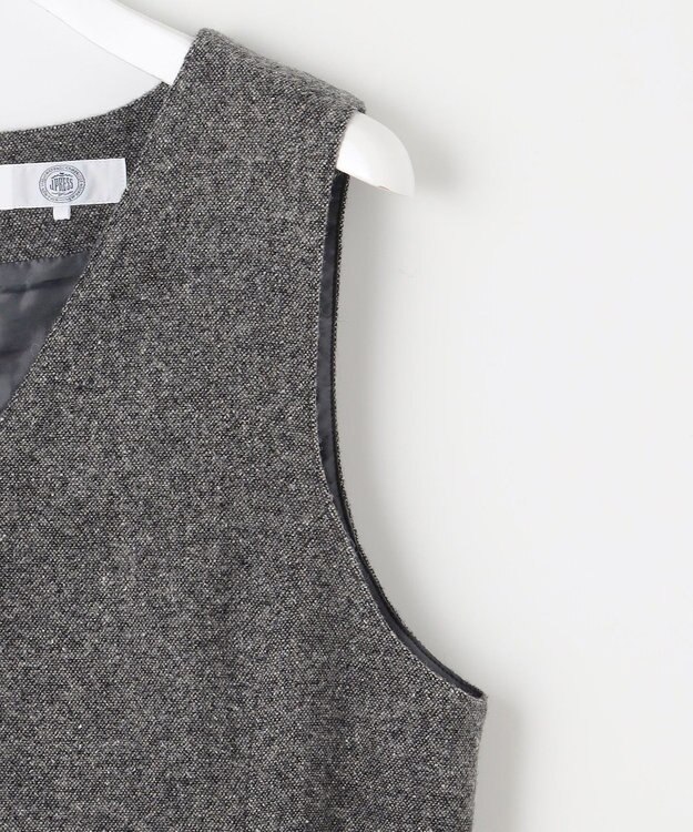 J.PRESS LADIES S シルクネップ ツイード ジャンパースカート ライトグレー系