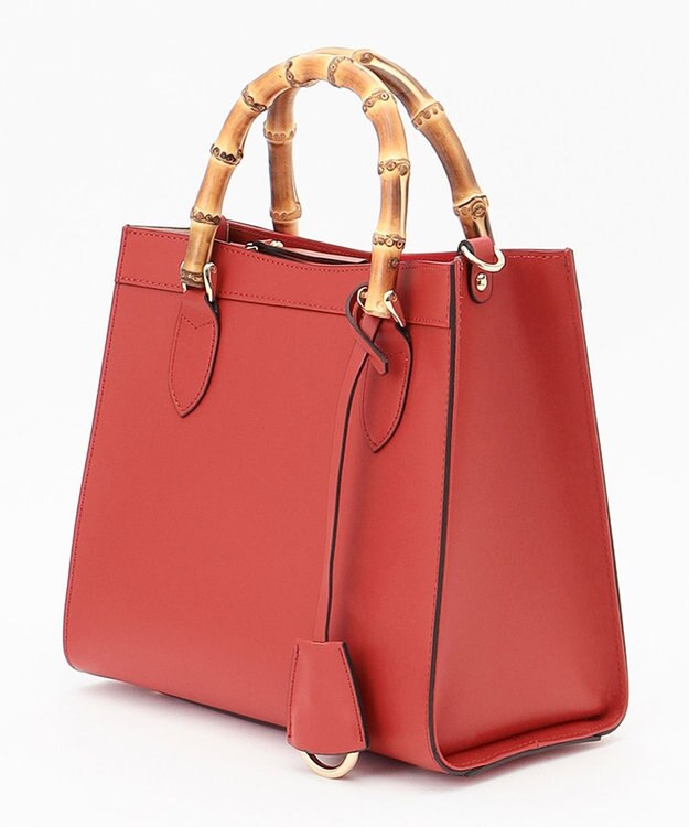 23区 【CLASSY.12月号掲載】RAFFINATA バンブー トートバッグ レッド系