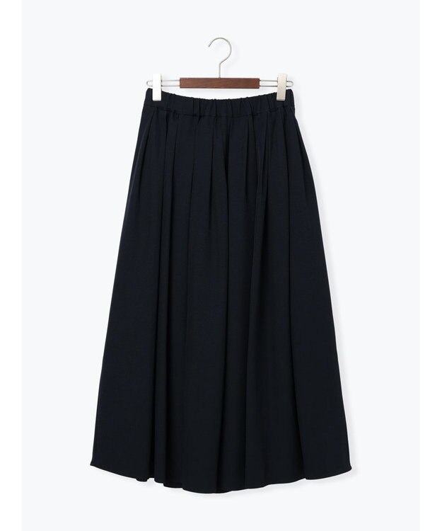 Te chichi フラッフィーツイルタックフレアスカート ネイビー