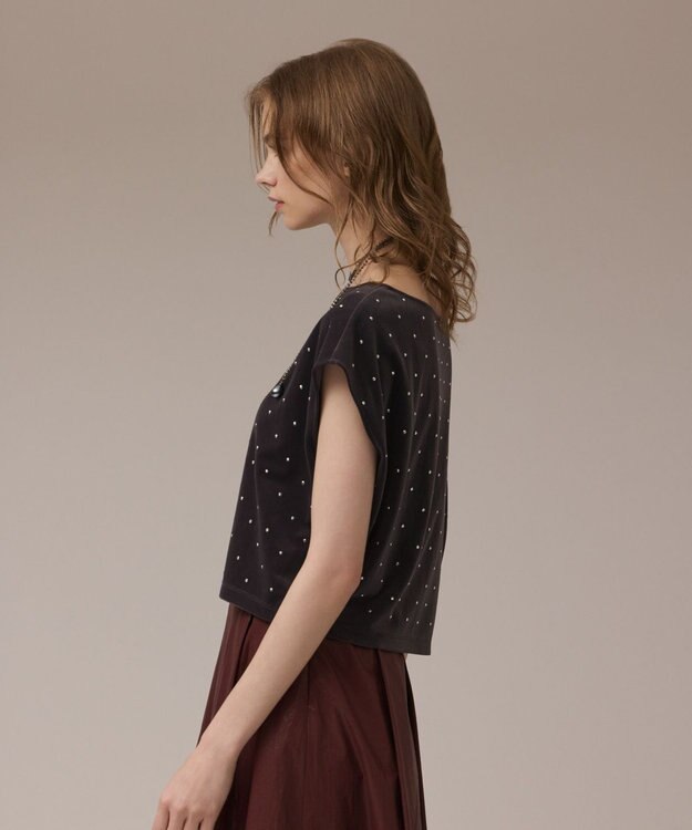 GRACE CONTINENTAL ベロアルーズカットトップ グレー