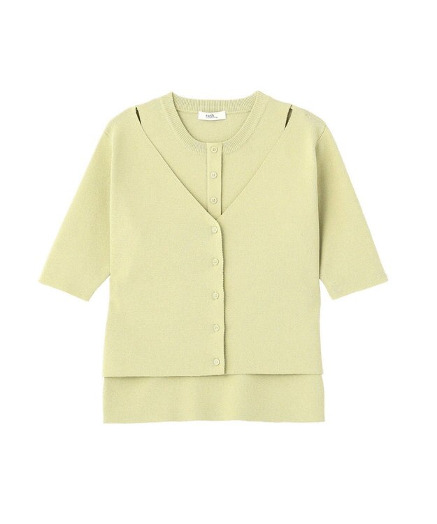 earth music&ecology フェイクレイヤードアメスリプルオーバー Pistachio