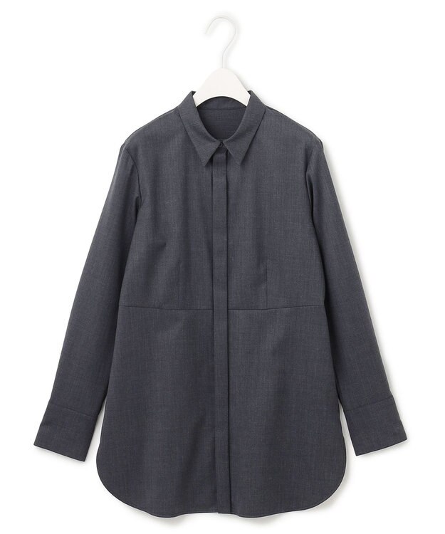 ICB L 【洗える】 TWブロード シャツ チャコール系