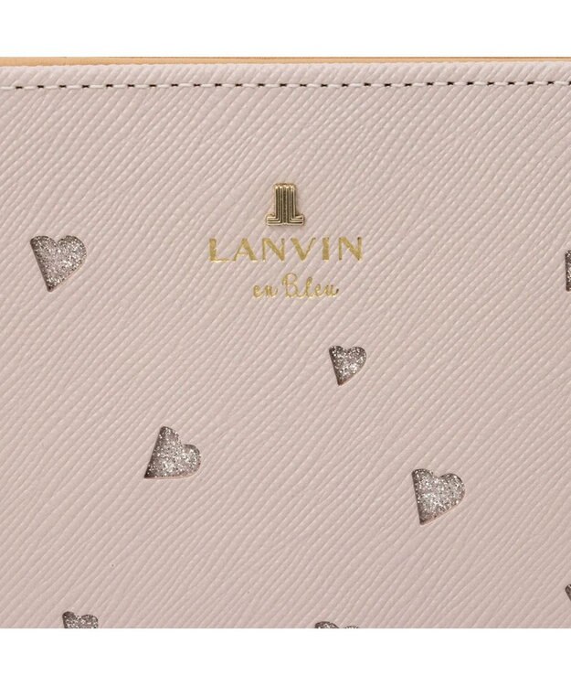LANVIN en Bleu リュクサンブールハート 二つ折りLファスナー財布 ペールピンク