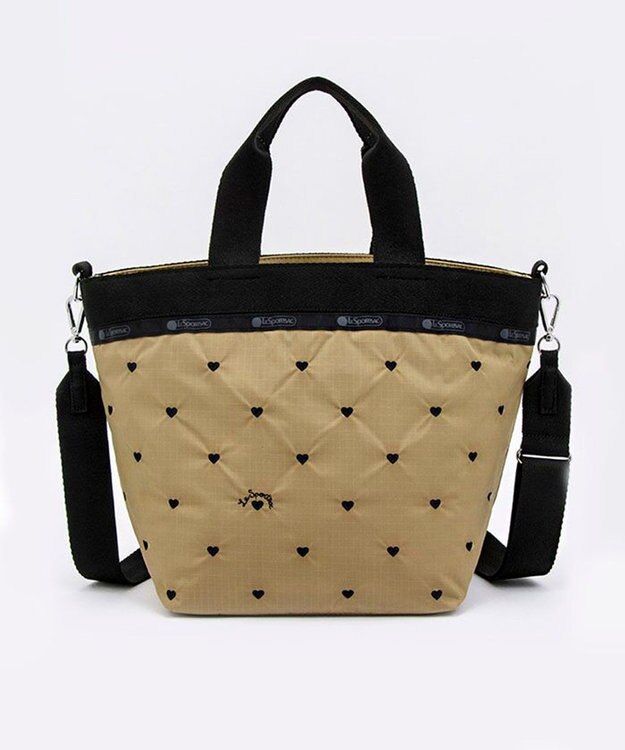 LeSportsac BUCKET TOTE/モカブラックハートエンブロイダリー モカブラックハートエンブロイダリー