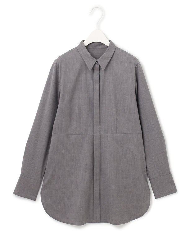 ICB 【洗える】 TWブロード シャツ ライトグレー系