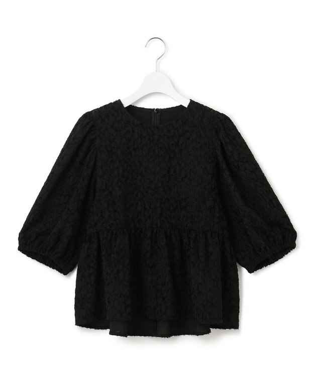 23区 S 【SLOW/一部店舗限定】カットジャカード ブラウス ブラック系