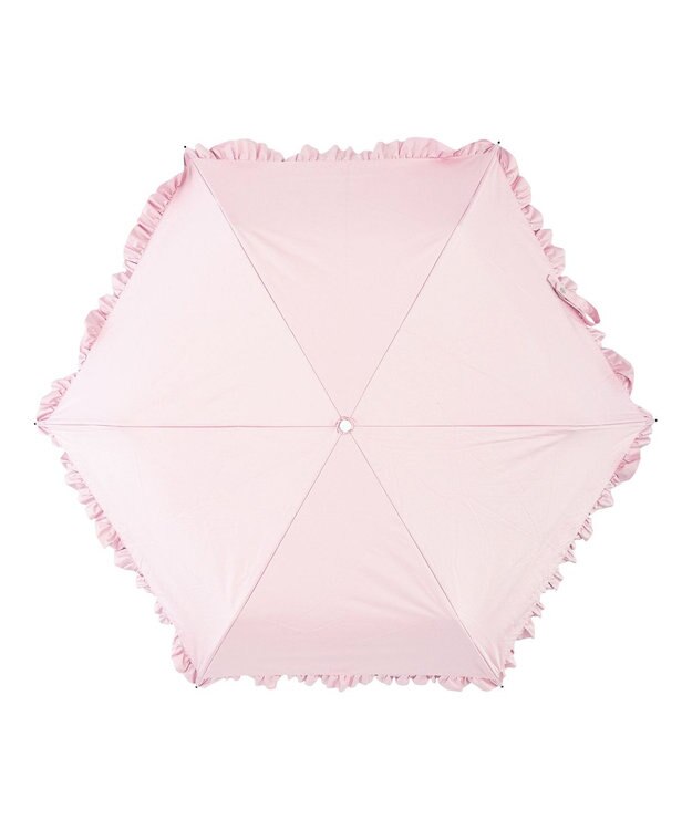 MOONBAT estaa 晴雨兼用 折りたたみ傘 無地フリル 日傘 遮光 遮熱 UV ペールピンク