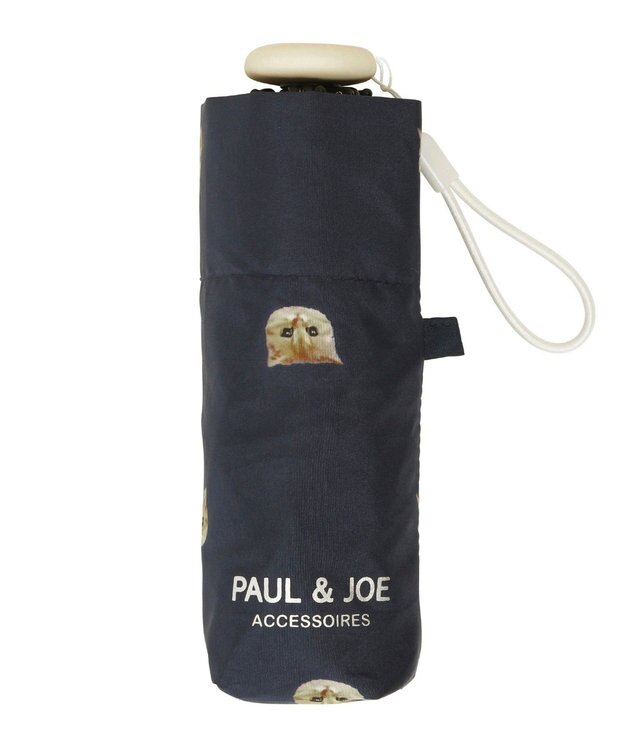 MOONBAT 【UVカット/コンパクト】ポール & ジョー (PAUL & JOE ACCESSOIRES) 折りたたみ雨傘 ドットヌネット ネイビーブルー