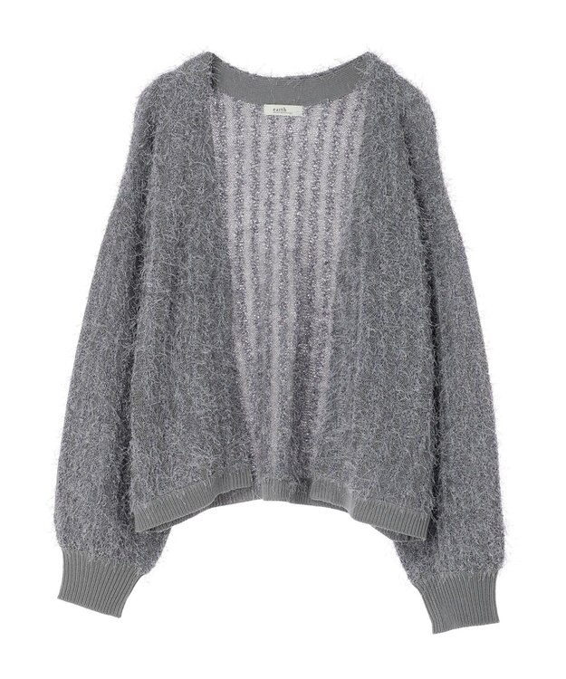 earth music&ecology ふさふさショートカーディガン Gray