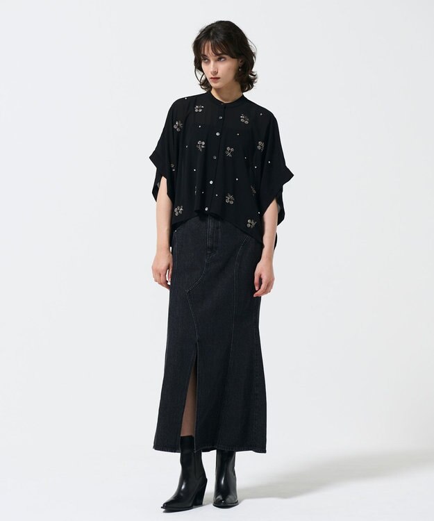 GRACE CONTINENTAL チェリーポンチョブラウス ブラック