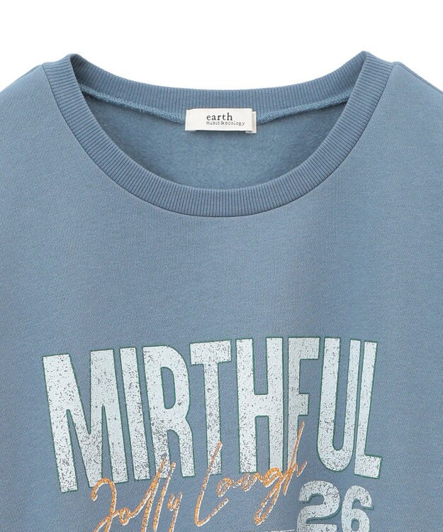 earth music&ecology ウ゛ィンテージ風裏毛ロゴプルオーバー Blue