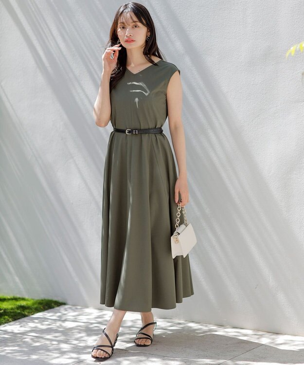 ANY SIS 【撥水・UVカット・洗える】ラッシュガードシリーズ ワンピース カーキ