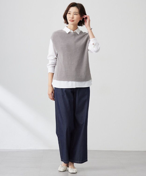 J.PRESS LADIES 【WEB限定・洗える】クラシックピンオックス シャツ ホワイト系
