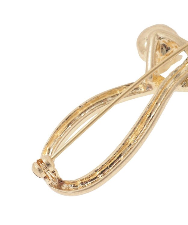 YECCA VECCA ニュアンスラインパールブローチ Gold