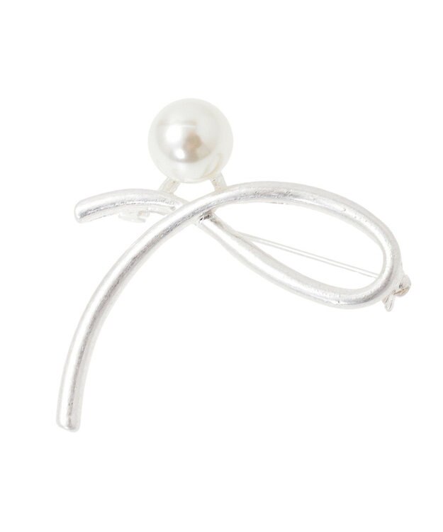 YECCA VECCA ニュアンスラインパールブローチ Silver