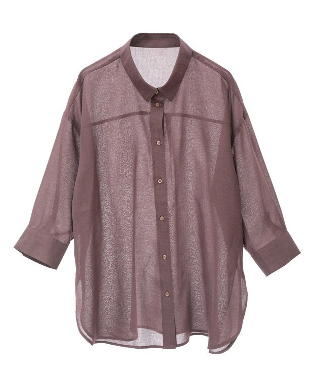 AMERICAN HOLIC シアーボイルレギュラー7分袖シャツ Chocolat