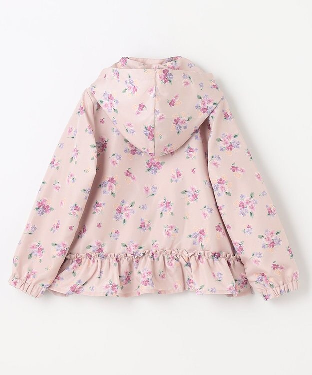 ANY KIDS フード取り外し 総柄 ブルゾン ピンク系花柄