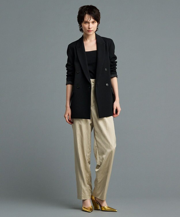 uncrave 【洗える】サテン ドロストパンツ（uncrave STANDARD） ベージュ