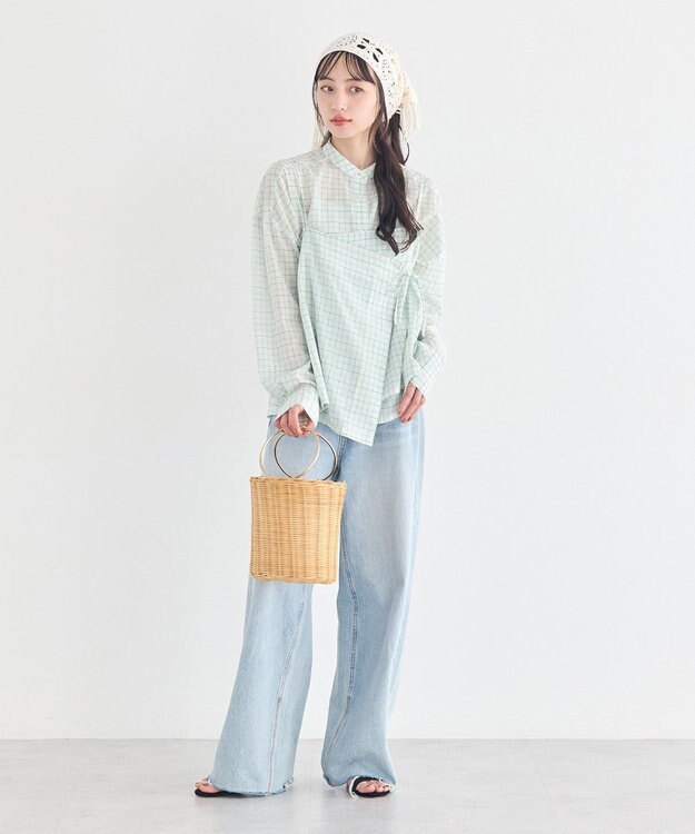 earth music&ecology マルチクロシェスカーフ Ivory