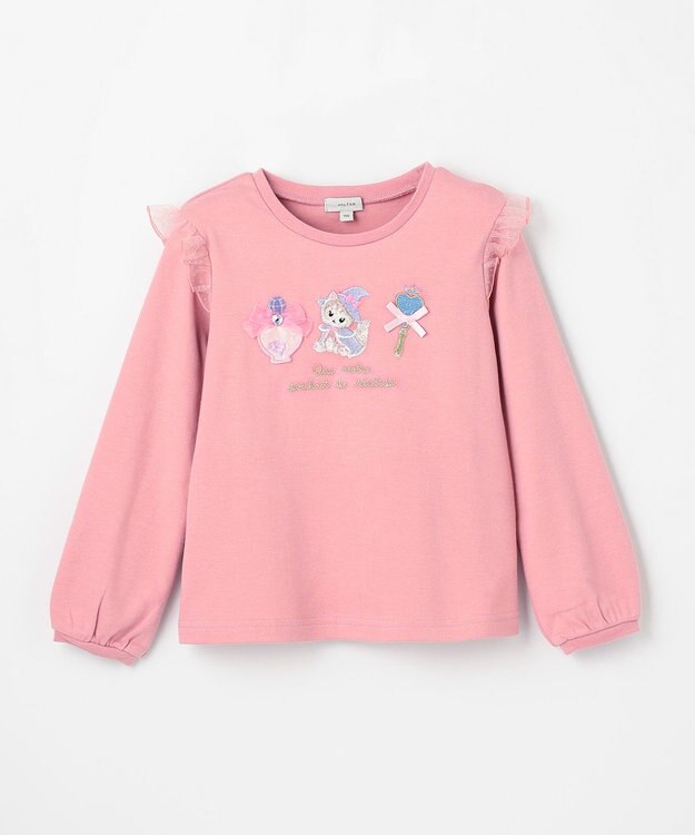 ANY KIDS マジカルキャット長袖Tシャツ ピンク