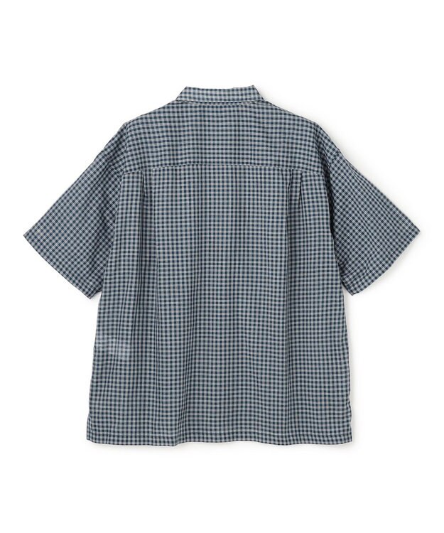 UNFILO MENS イージーケア エアリーシアーシャツ 半袖 ネイビーチェック